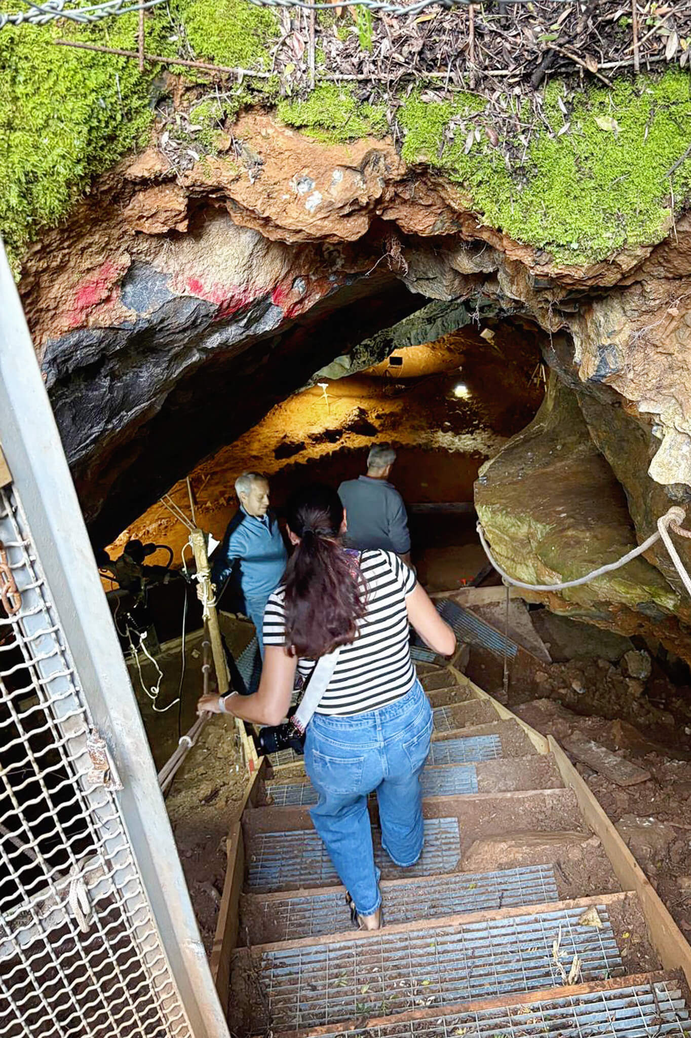 Going in to a cave in Sardinia