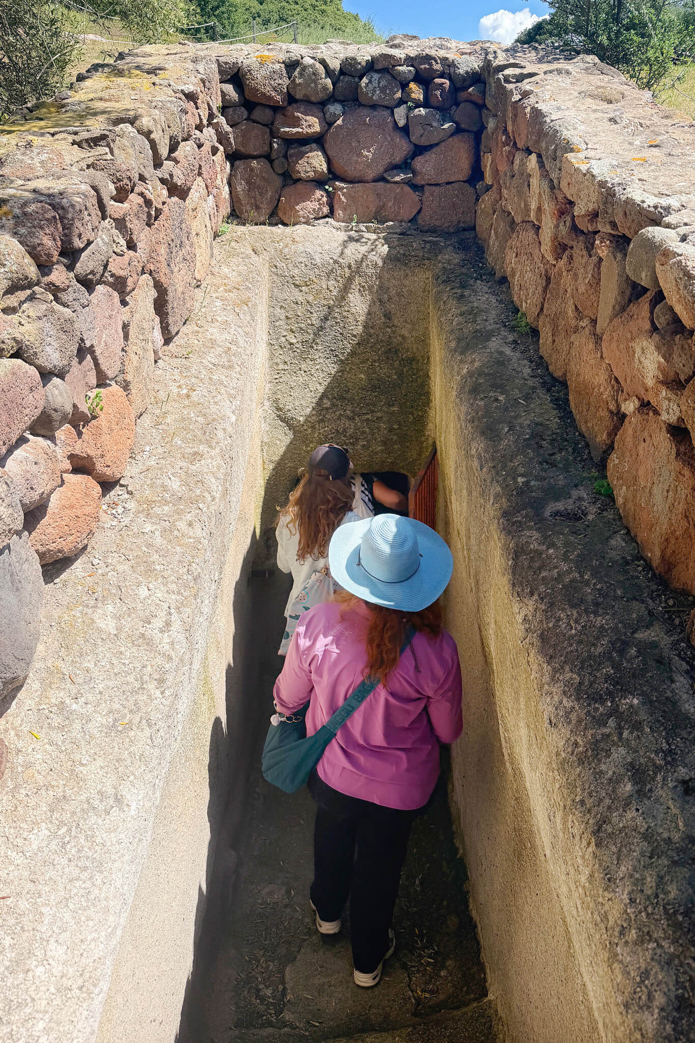 Going into ancient tomb in Southwest Sardinia Italy