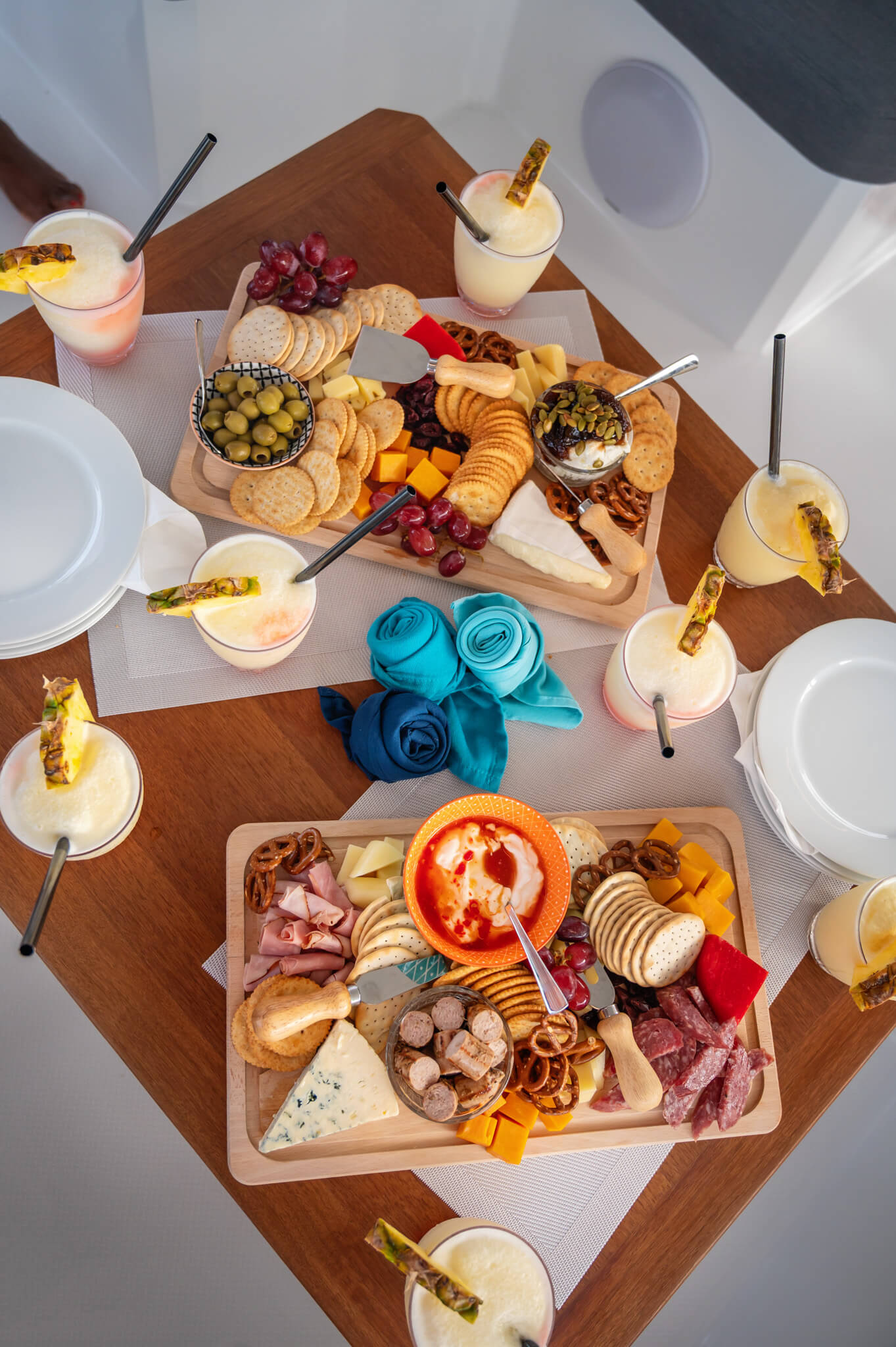 Snack aboard TradeWinds Mohala Catamaran
