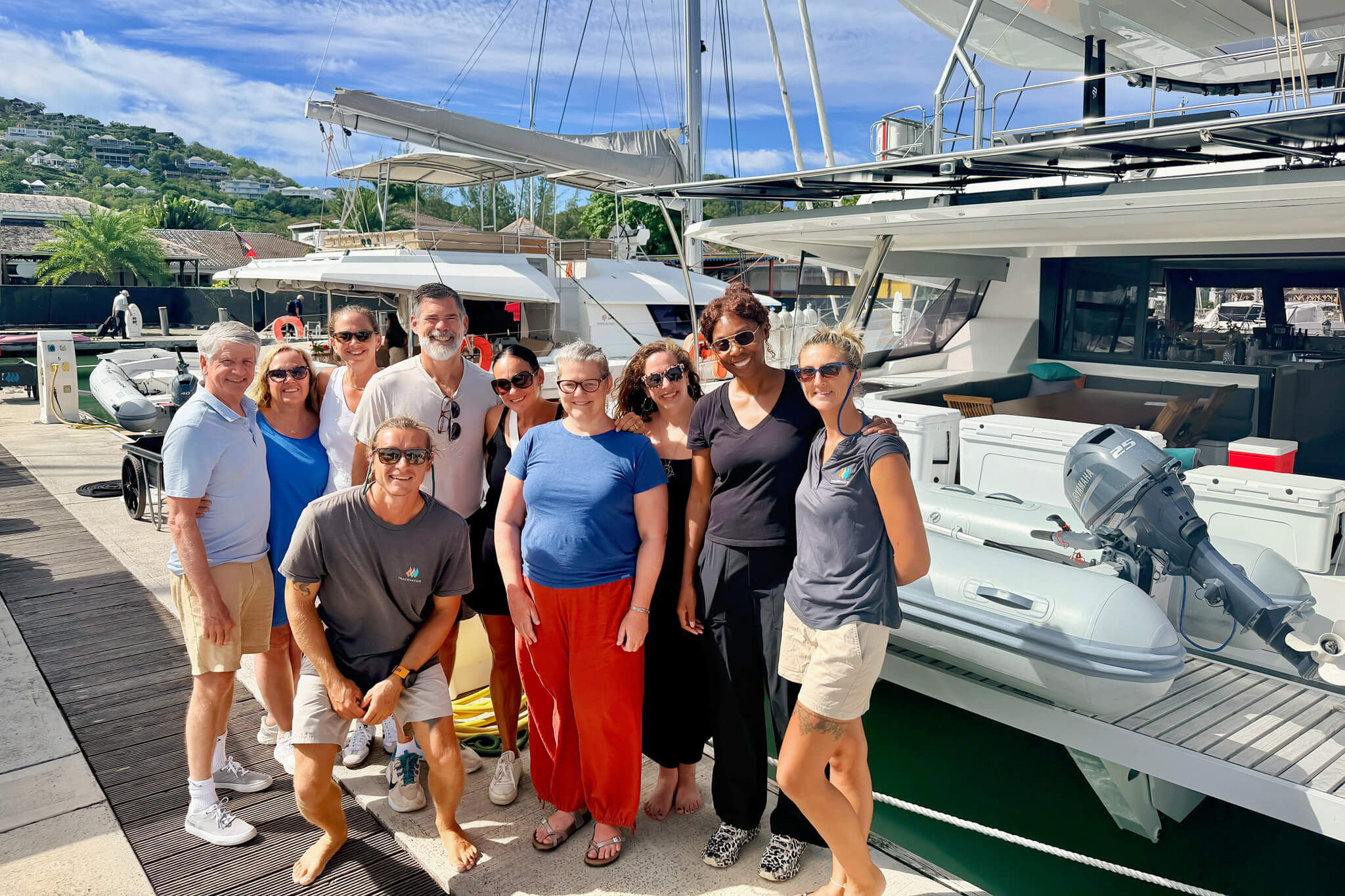 Our group of travel writers on our Tradewinds Antigua sailing trip