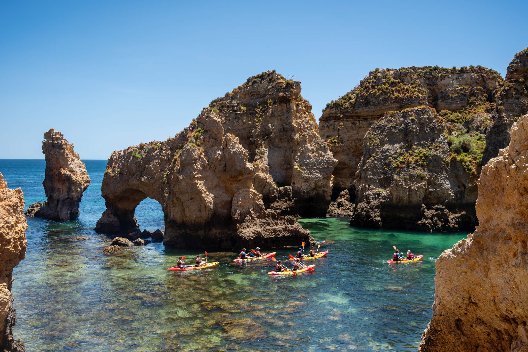 Lagos Portugal Kayaking in Grottos