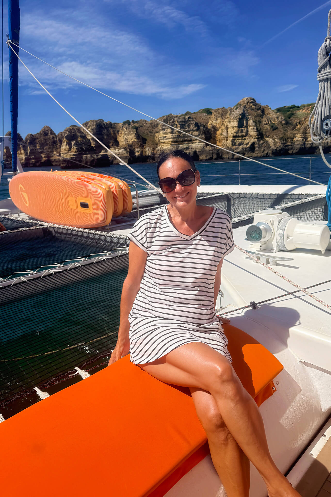 Sarah on our Lagos Catamaran Cruise