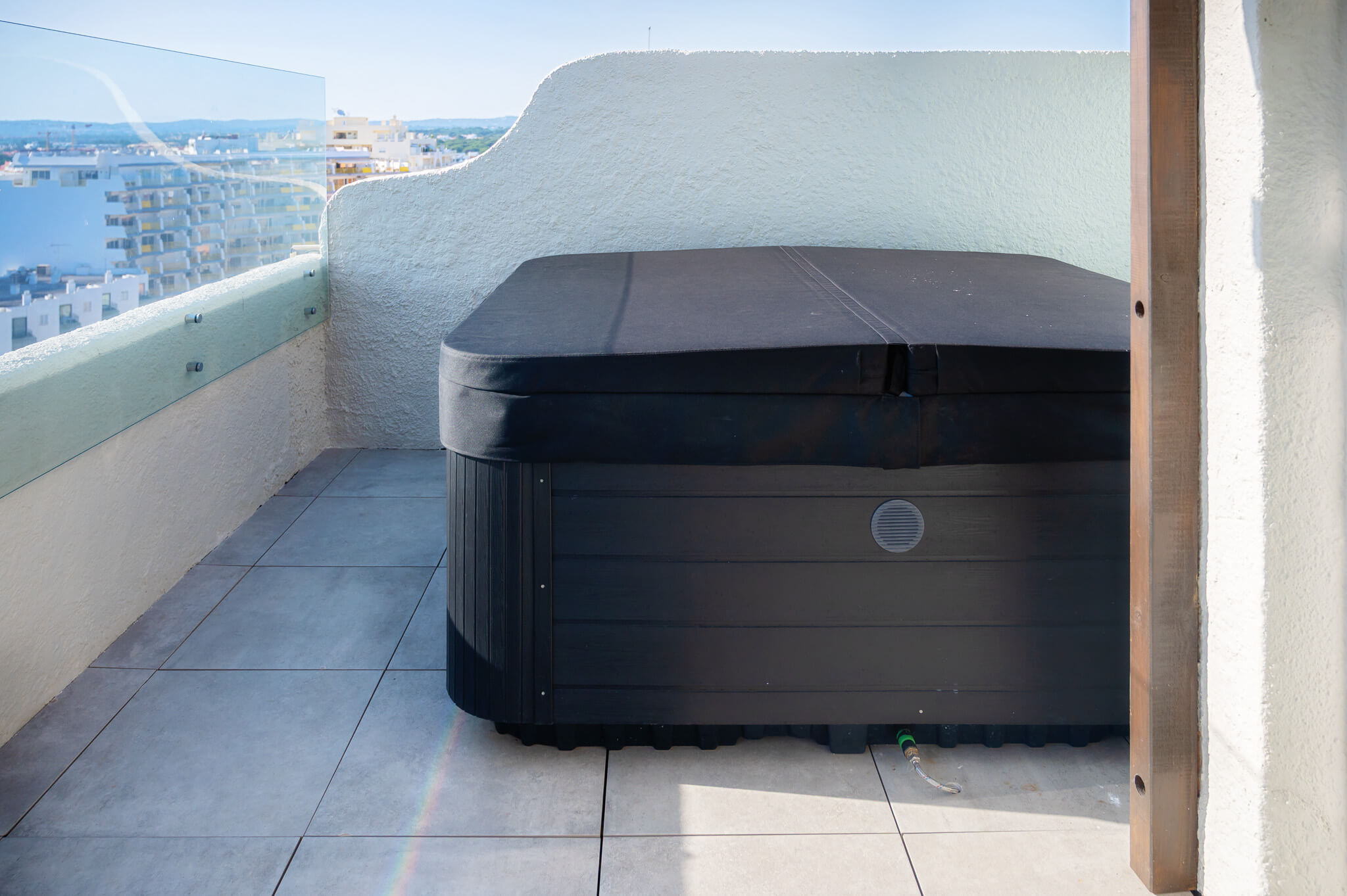 hot tub on our blacony at the Hyatt Regency Vilamoura Algarve