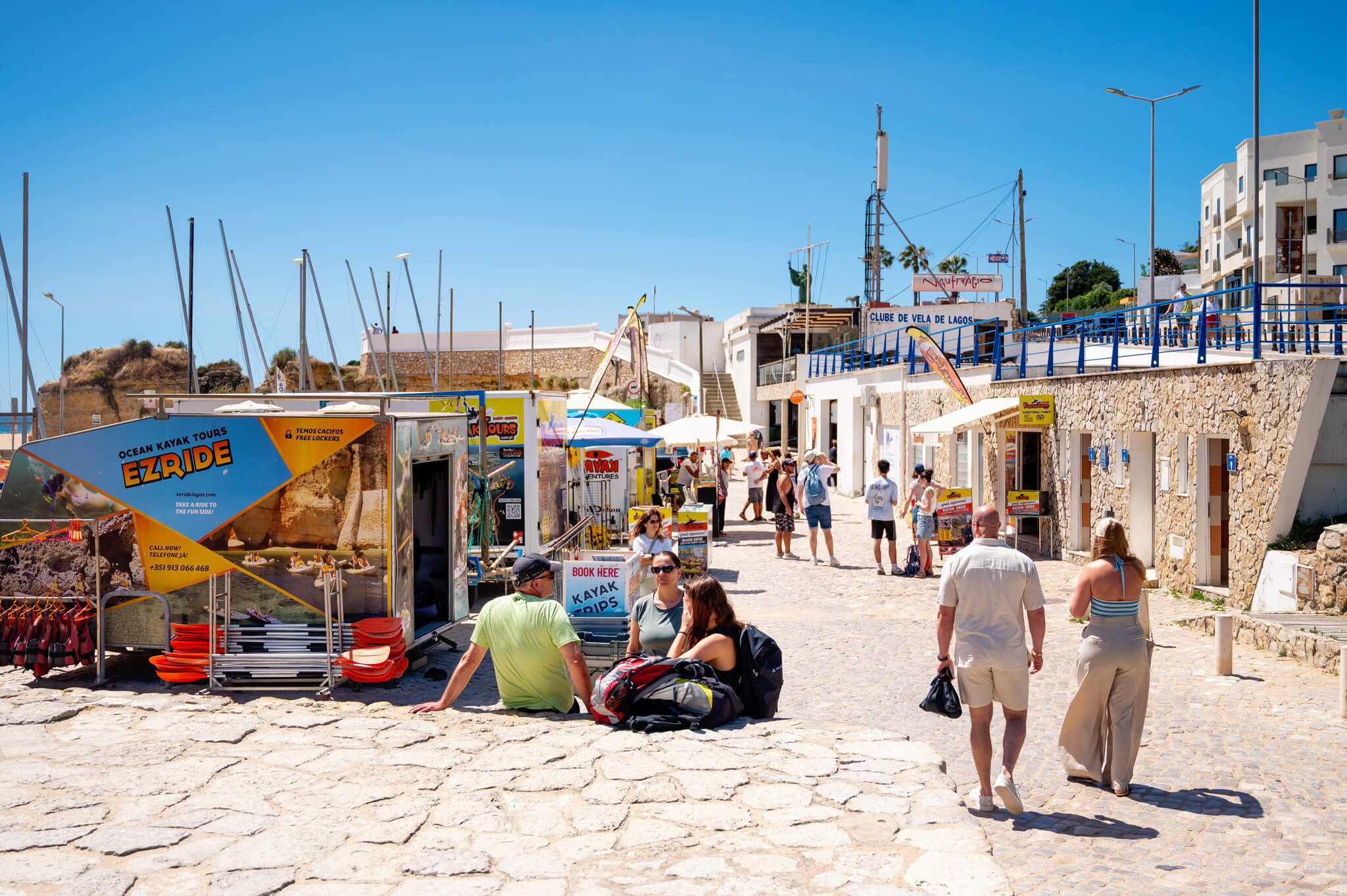 kayak tours near the marina in Lagos Portugal