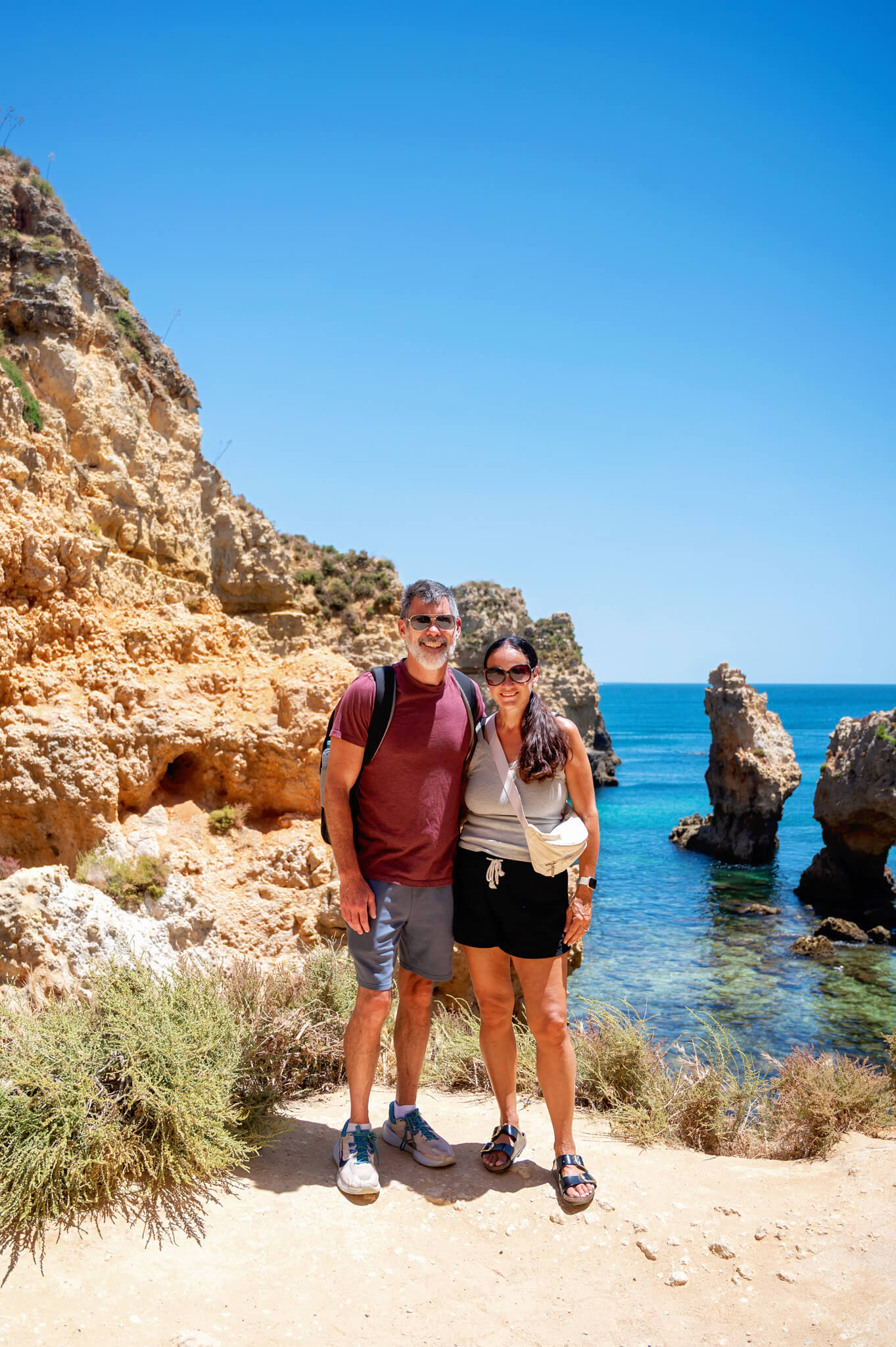 Sarah Blevins and Matt Blevins of Our Little Lifestyle at Ponta da Piedade