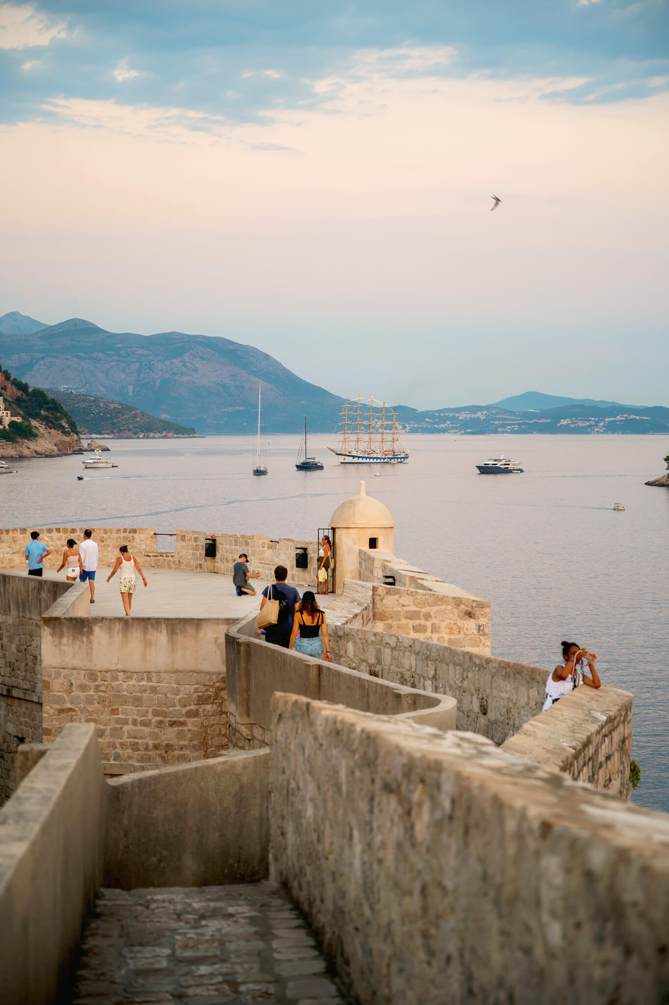 Dubrovnik Croatia walls at sunset