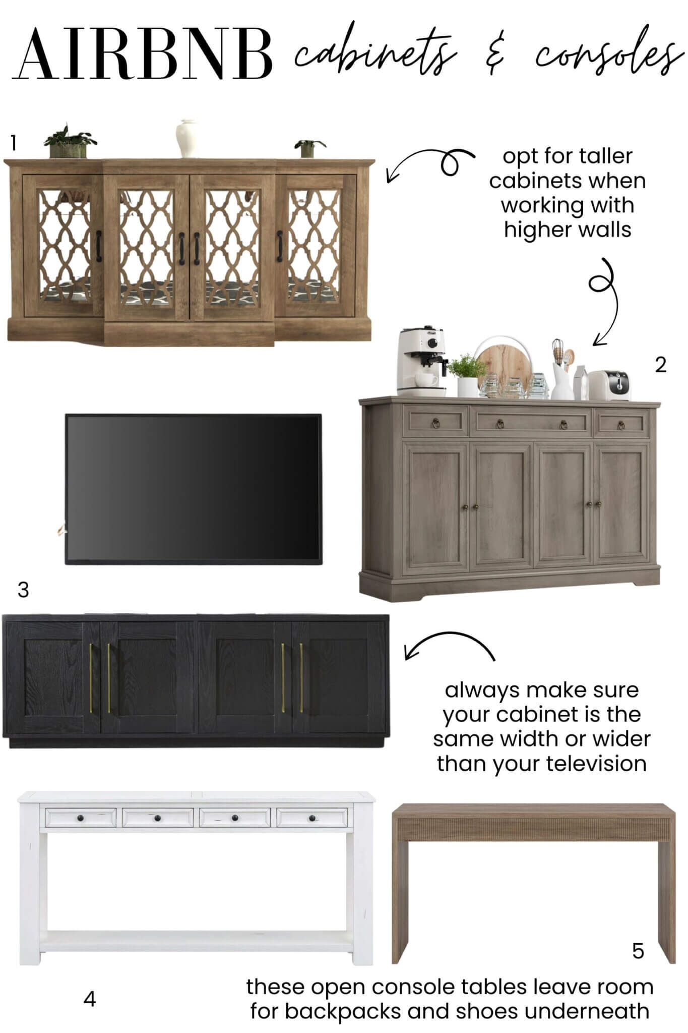 Wayfair Favorites Airbnb Cabinets Consoles